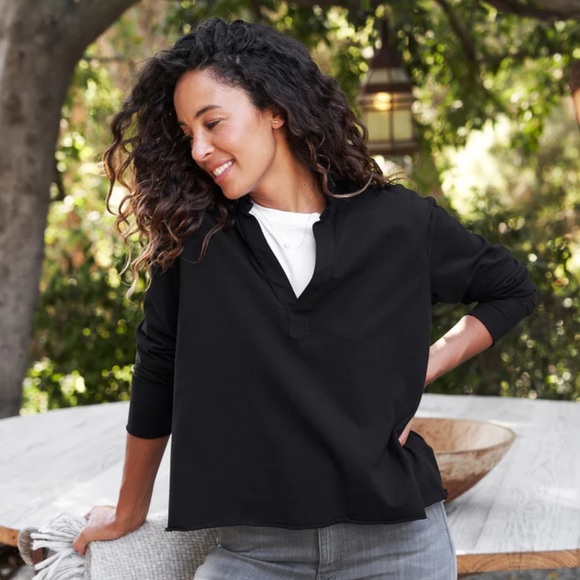 Frank & Eileen Tops - Frank & Eileen Black Popover Henley